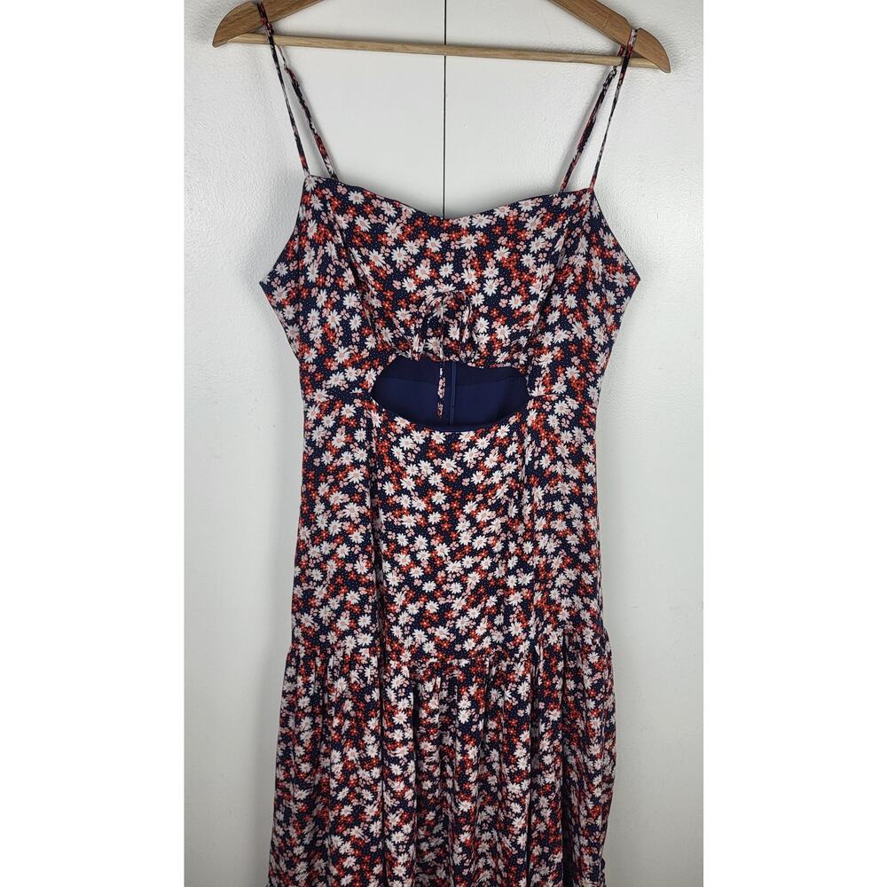 Boho Floral Tiered Maxi Dress Sweetheart Cut Out Cottagecore Romantic  | M - Picture 4 of 16
